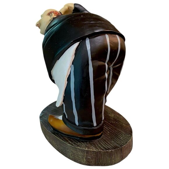 7in Resin Chubby Waiter Wine Bottle Holder Figurine Kitchen Bar Decor - Picture 5 of 10